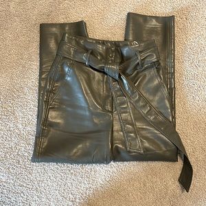 Aritzia Wilfred Leather Tie Front Pants